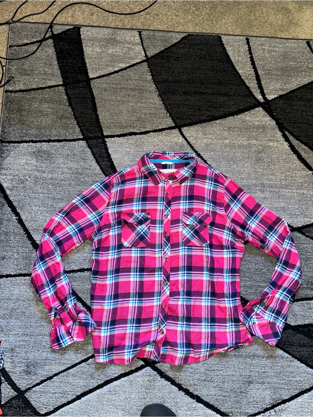 Aeropostale Pink Plaid Button-Down Shirt